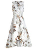 Wrap Floral Print High Low Hem Dress