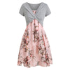 Spaghetti Strap Dress Two-piece Floral Print