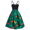 Dinosaur Print Lace Panel Vintage Dress