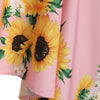 Asymmetric Sunflower Ruched Casual Dress