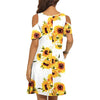Flower Open Shoulder Mini Dress