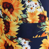 Sunflower Print Sleeveless Belted Flare Dress