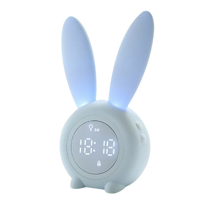 XR - MM - C03 Bunny Ear Alarm Clock Electronic LED Display Sound Control Rabbit Night Lamp