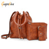 Guapabien 3pcs Women Crossbody Bag Handbag Card Pocket PU Leather