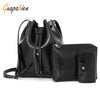 Guapabien 3pcs Women Crossbody Bag Handbag Card Pocket PU Leather