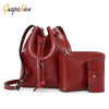 Guapabien 3pcs Women Crossbody Bag Handbag Card Pocket PU Leather