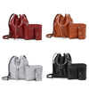 Guapabien 3pcs Women Crossbody Bag Handbag Card Pocket PU Leather
