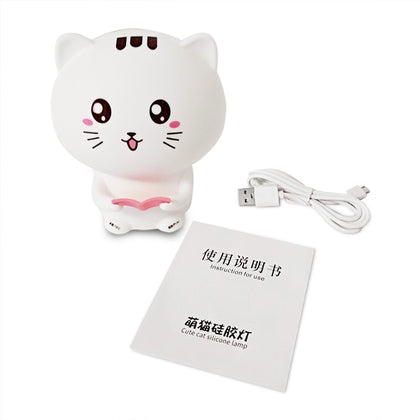 Cat Pattern Patting Tap Night Light Lamp for Bedroom USB Colorful Lights