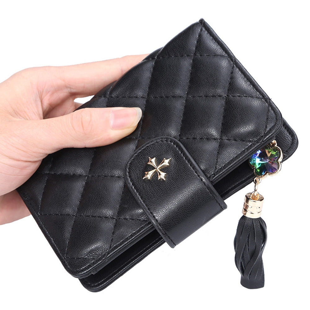 Guapabien PU Leather Women Wallet Zipper Tassel Cash Coin Pocket