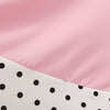 V Neck Belted Polka Dot Trim A Line Dress