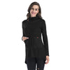 Cowl Neck Women Blouse Big Pocket Asymmetric Hem Long Sleeve T-shirt