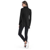 Cowl Neck Women Blouse Big Pocket Asymmetric Hem Long Sleeve T-shirt