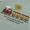 AB0006 Boys 2-piece Suit T-shirt Shorts Train Sun Printed Round Neck