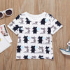 AB0001 Baby Girls Boys T-shirt Top Animal Printed Short Sleeve Round Neck