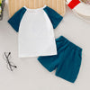 AB0005 Boys 2-piece Suit Top T-shirt Shorts Round Neck Short Sleeve