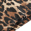 Leopard Print Pullover Zipper Tied-up Bottom Short Women Top