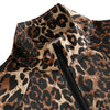 Leopard Print Pullover Zipper Tied-up Bottom Short Women Top