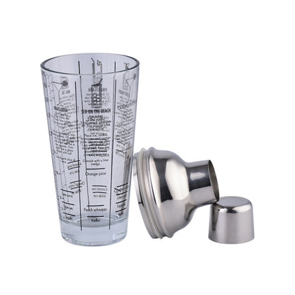 400ml Glass Cocktail Shaker with Marking