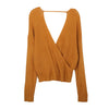 Wrap-around Loose Sweater Long-sleeved Solid Color