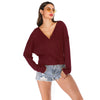 Wrap-around Loose Sweater Long-sleeved Solid Color