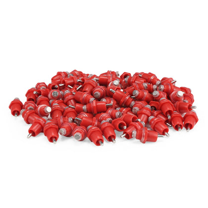 100PCS Red Nipples Drinking Chicken Automatic Water Dispenser Poultry Farming