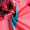 Women Print Long Dress Spliced Round Collar Short Sleeve High Waist