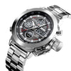 SKMEI 1515 Men's Fashion Hip Hop Style Double Display Digital Watch Stainless Steel Strap