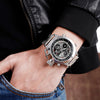 SKMEI 1515 Men's Fashion Hip Hop Style Double Display Digital Watch Stainless Steel Strap