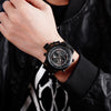 SKMEI 1515 Men's Fashion Hip Hop Style Double Display Digital Watch Stainless Steel Strap