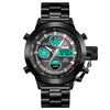 SKMEI 1515 Men's Fashion Hip Hop Style Double Display Digital Watch Stainless Steel Strap