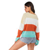 Color Blocking Sweater Striped Long-sleeved for Women