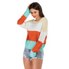 Color Blocking Sweater Striped Long-sleeved for Women