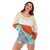 Color Blocking Sweater Striped Long-sleeved for Women