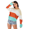 Color Blocking Sweater Striped Long-sleeved for Women