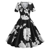 Floral Dress V-neck A-line Silhouette Women Wear