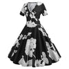 Floral Dress V-neck A-line Silhouette Women Wear