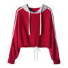 Patchwork Hoodie Color Blocking Long-sleeved for Women