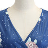 Vintage Floral Dress V-neck A-line Silhouette Women Wear