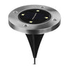 LED Solar Powered Ground Lamp Stainless Steel White Light with 4 Beads