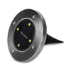 LED Solar Powered Ground Lamp Stainless Steel White Light with 4 Beads