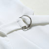 Women Suit Coat Waist Belt Plunging Neck Lapel Long Sleeves