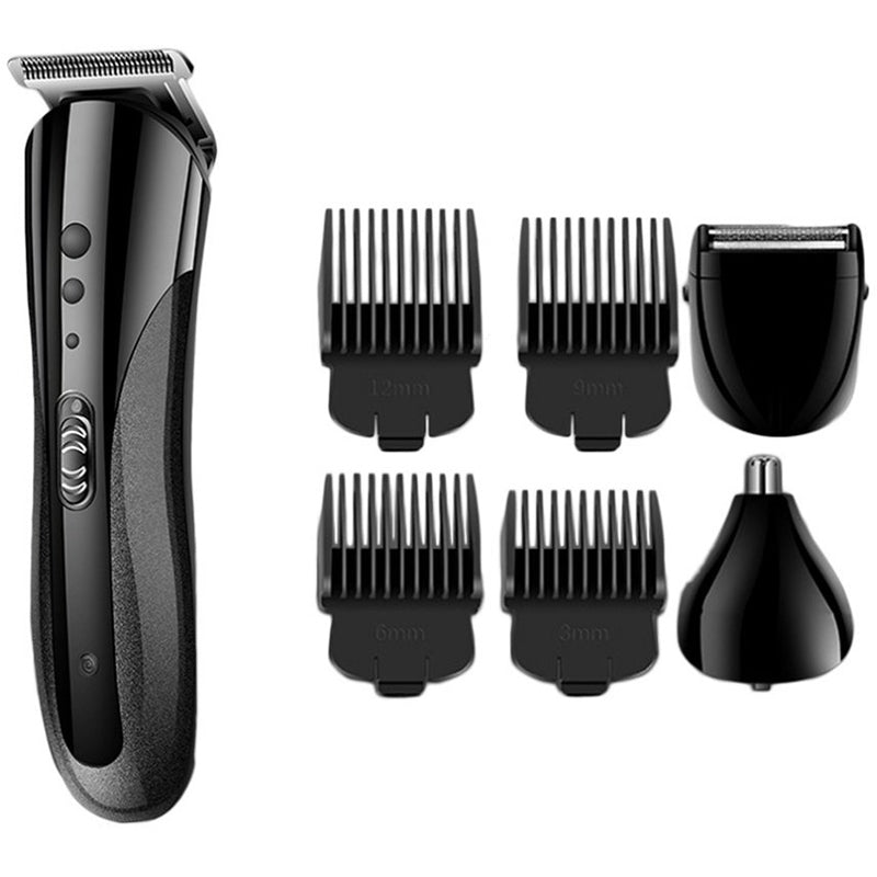 Kemei KM - 1407 Washable Rechargeable Razor Hair Clipper Nose Multi-function 3 in 1 Hairdressing Tool