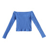 Elastic Women Crop Top Solid Color Long Sleeve Close-fitting T-shirt