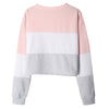 Patchwork Color Blocking Hoodie Round Collar Loose Pullover