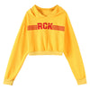 Women Hooded Pullover Letter Printed Hoodie Long Sleeve Tightened Cuff