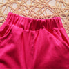 Girls 2-piece Suit T-shirt Shorts Color Splice Bow Round Neck