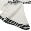 Women Pullover Sweater Hollow Ruffle Splice Round Collar Bell Sleeve