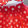Girls 2-piece Suit T-shirt Skirt Polka Dot Bow Round Neck Short Sleeves