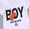 Boys 2-piece Suit T-shirt Shorts Cute Pattern Pockets Round Neck Short Sleeves