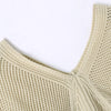Women Pullover Sweater Bat Sleeve Hollow V Neck Long Sleeve